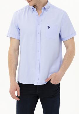 Erkek Mavi Kısa Kollu Gömlek - 50262942025