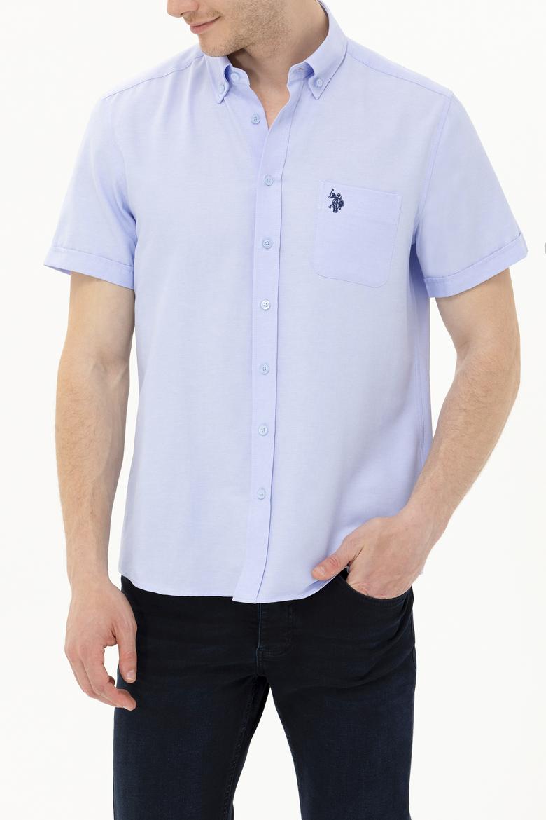Erkek Mavi Kısa Kollu Gömlek - 50262942025