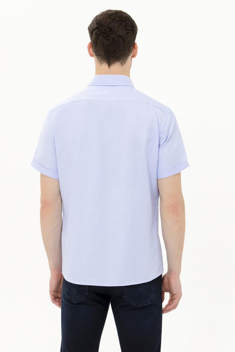Erkek Mavi Kısa Kollu Gömlek - 50262942025