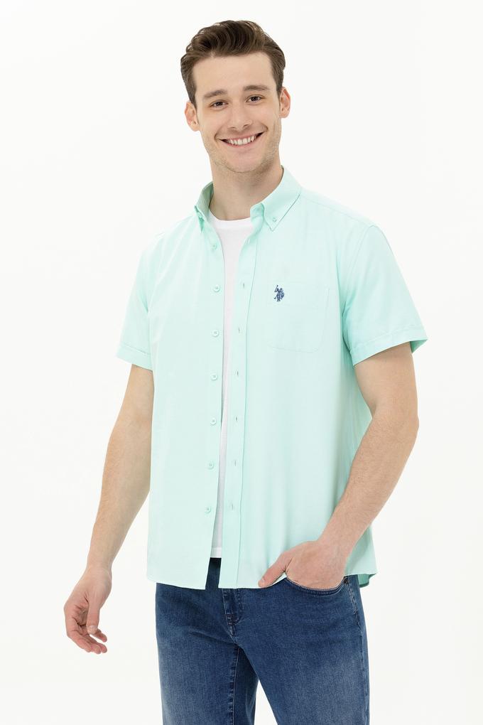 Erkek Su Yeşili Kısa Kollu Gömlek