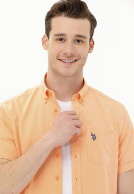 Erkek Turuncu Kısa Kollu Gömlek - 50262942056