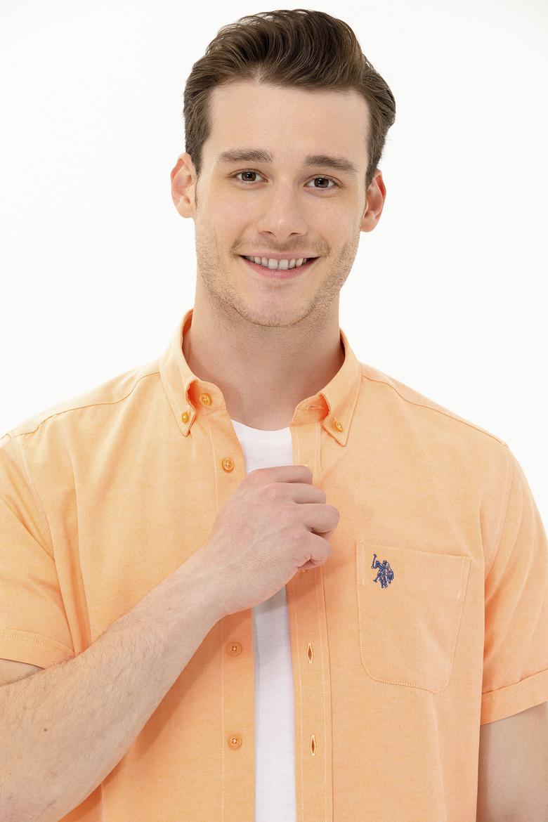 Erkek Turuncu Kısa Kollu Gömlek - 50262942056