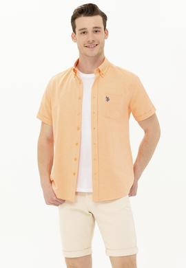 Erkek Turuncu Kısa Kollu Gömlek - 50262942056