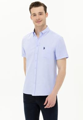 Erkek Mavi Kısa Kollu Gömlek - 50262942025