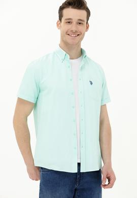 Erkek Su Yeşili Kısa Kollu Gömlek - 50262942040