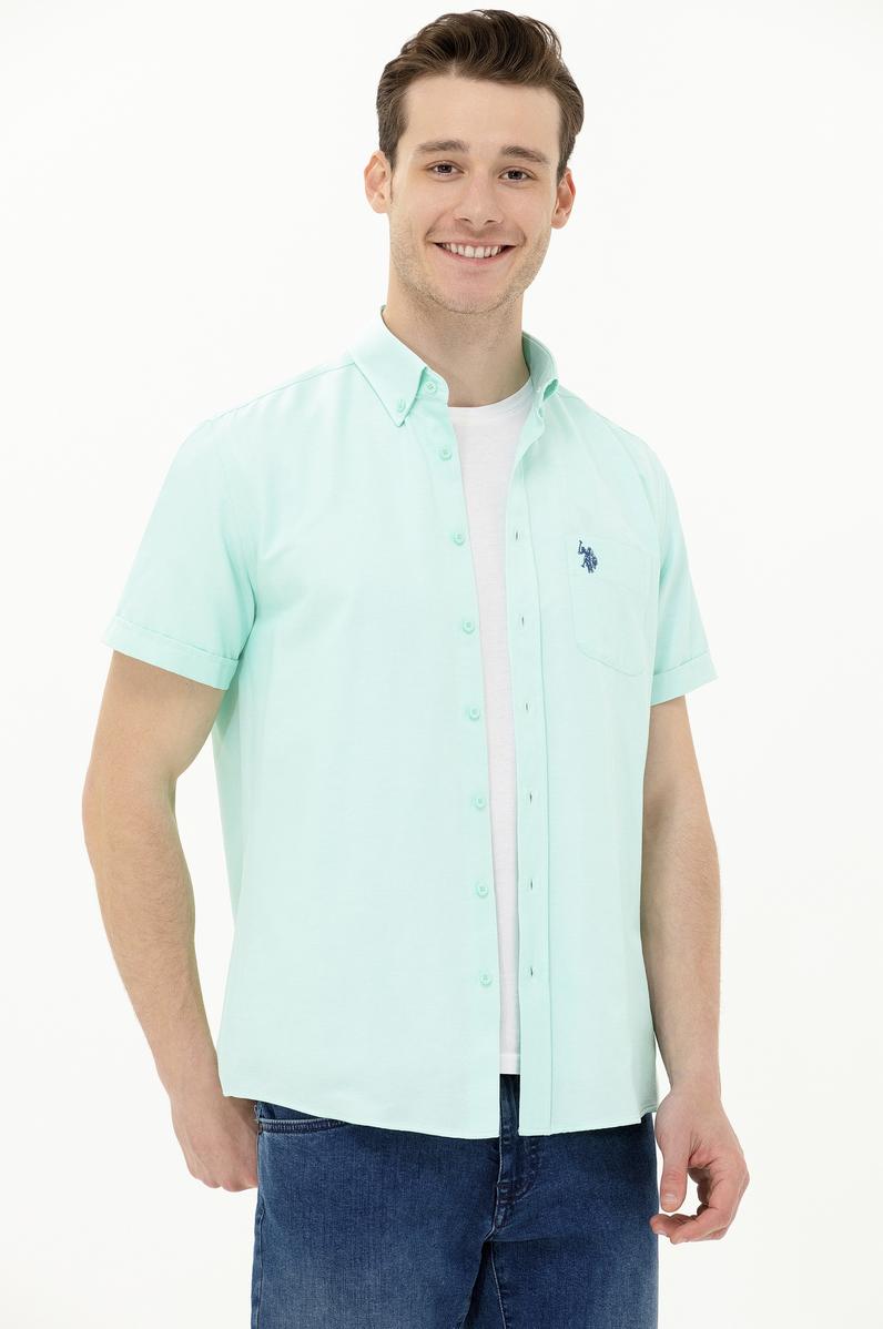 Erkek Su Yeşili Kısa Kollu Gömlek