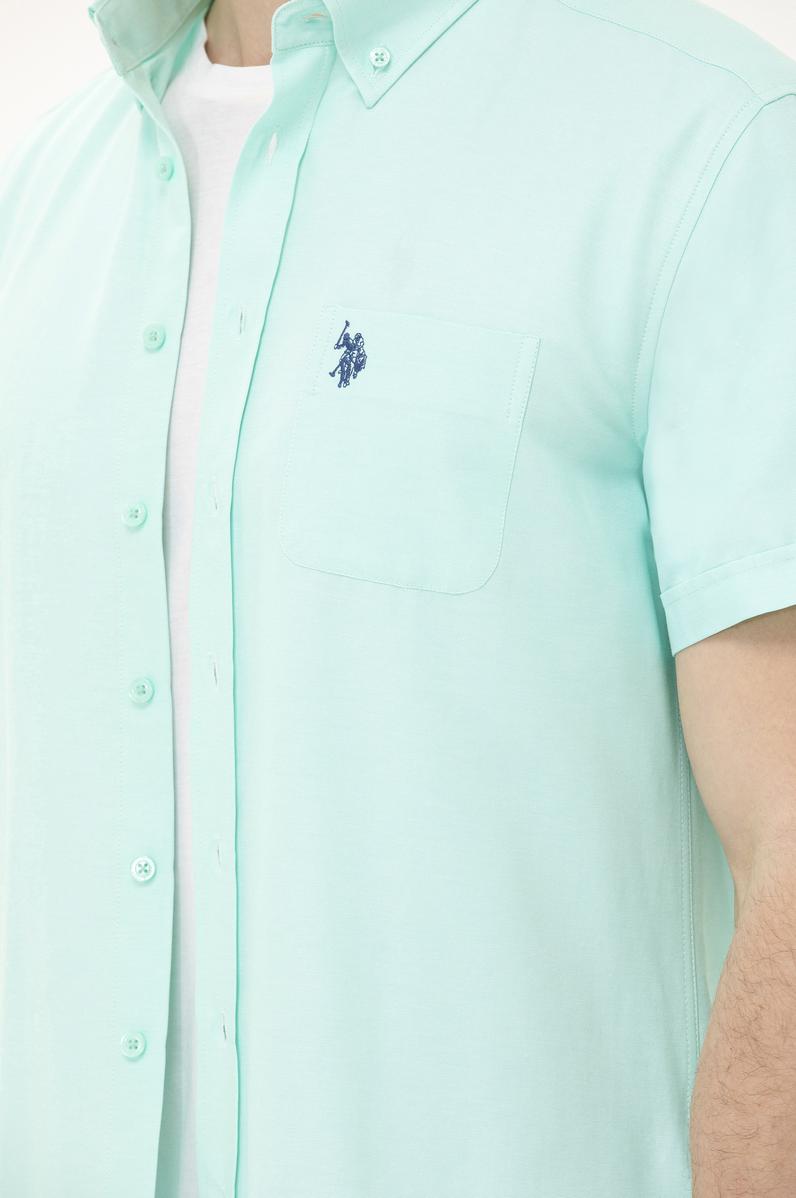 Erkek Su Yeşili Kısa Kollu Gömlek