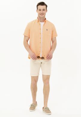 Erkek Turuncu Kısa Kollu Gömlek - 50262942056