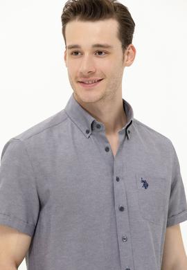 Erkek Lacivert Melanj Kısa Kollu Gömlek - 50262942089