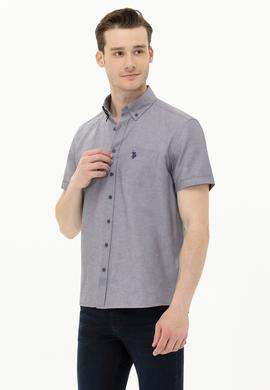 Erkek Lacivert Melanj Kısa Kollu Gömlek - 50262942089