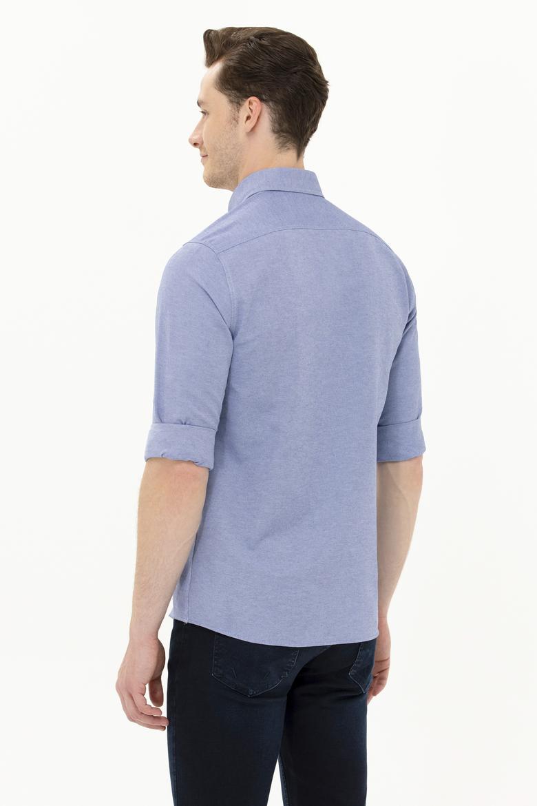 Erkek Lacivert Uzun Kollu Basic Gömlek - 50262980020