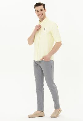 Erkek Açık Sarı Uzun Kollu Basic Gömlek - 50262980068