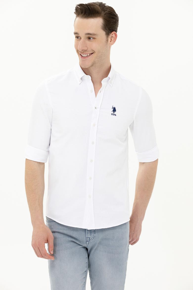 Erkek Beyaz Uzun Kollu Basic Gömlek - 50262980117