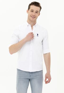 Erkek Beyaz Uzun Kollu Basic Gömlek - 50262980117