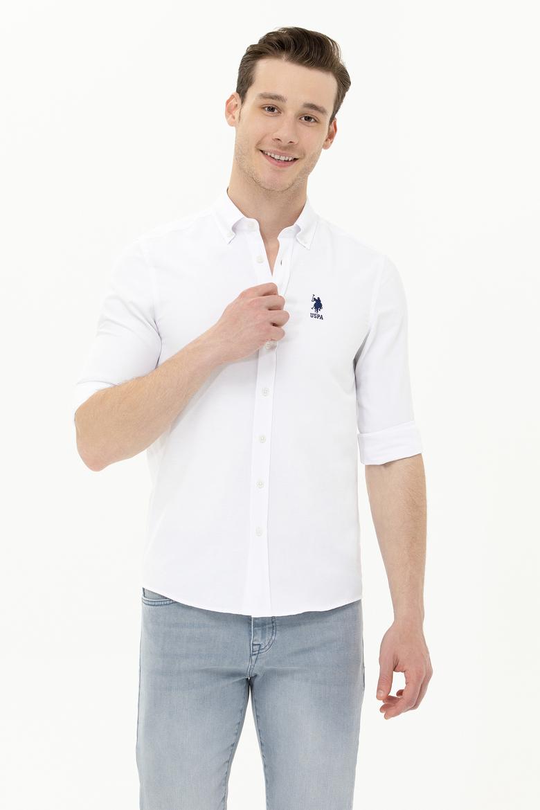 Erkek Beyaz Uzun Kollu Basic Gömlek