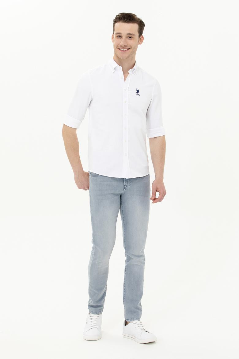 Erkek Beyaz Uzun Kollu Basic Gömlek - 50262980117