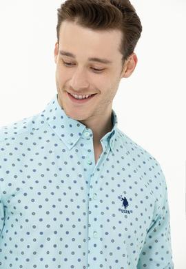 Erkek Su Yeşili Uzun Kollu Gömlek - 50263160036