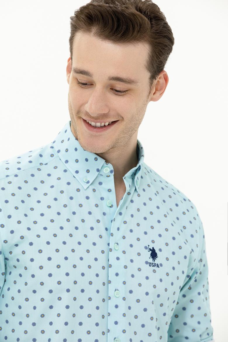 Erkek Su Yeşili Uzun Kollu Gömlek - 50263160036