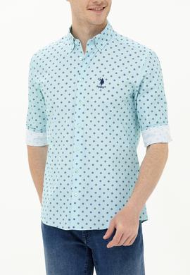 Erkek Su Yeşili Uzun Kollu Gömlek - 50263160036