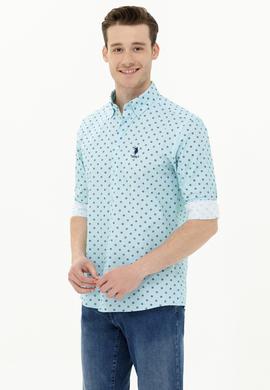 Erkek Su Yeşili Uzun Kollu Gömlek - 50263160036