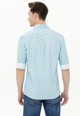 Erkek Su Yeşili Uzun Kollu Gömlek - 50263160036