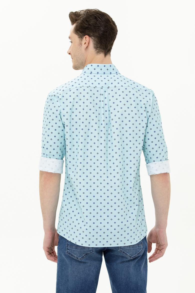 Erkek Su Yeşili Uzun Kollu Gömlek - 50263160036