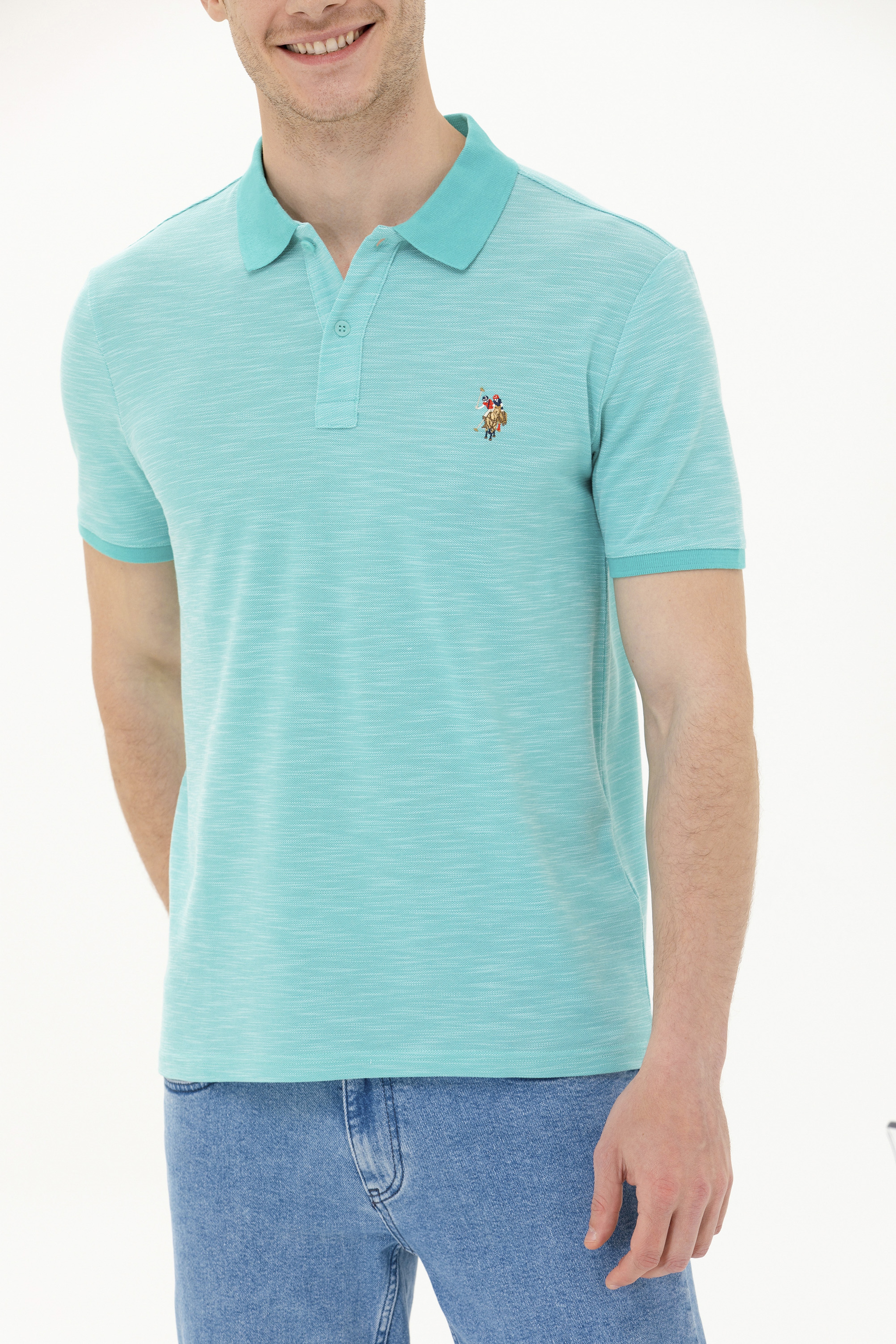 Erkek Mint Polo Yaka Tişört