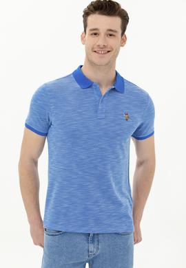 Erkek Saks Polo Yaka T-Shirt - 50263371065
