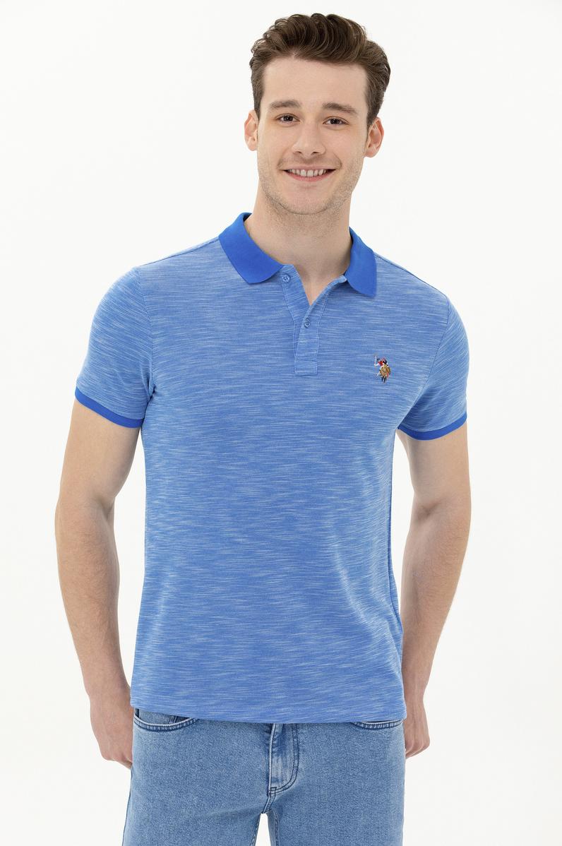 Erkek Saks Polo Yaka T-Shirt