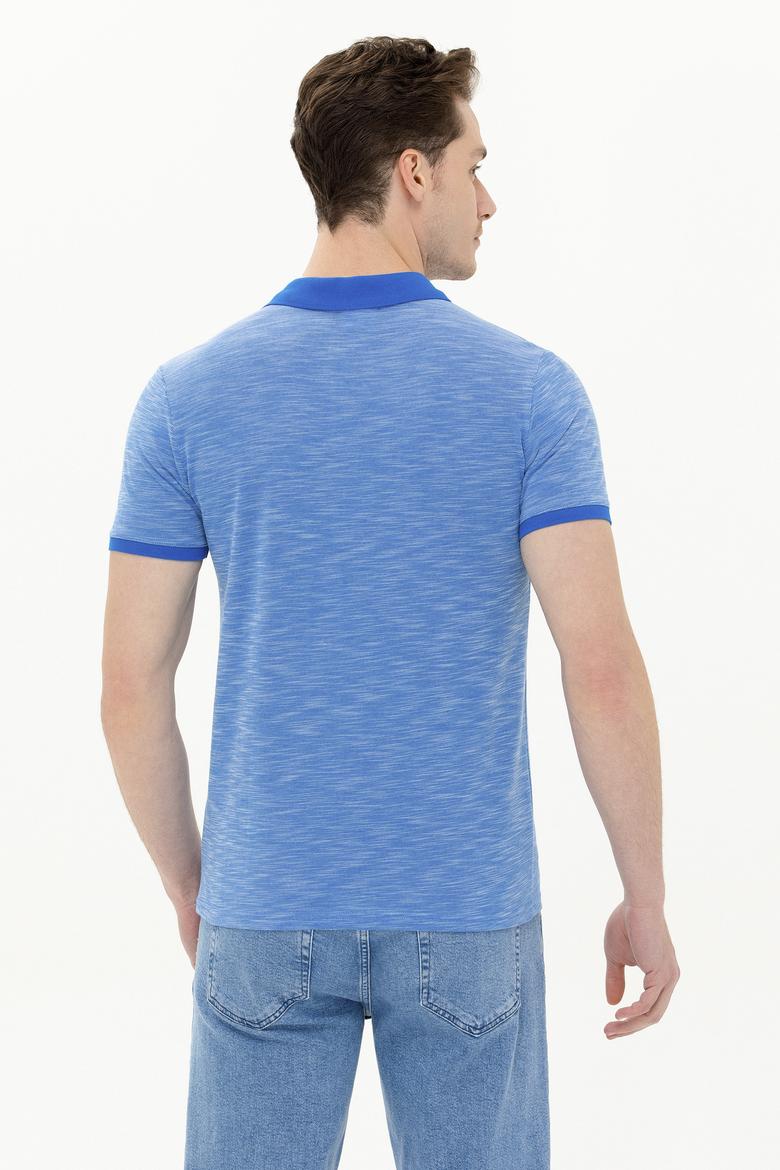 Erkek Saks Polo Yaka T-Shirt - 50263371065