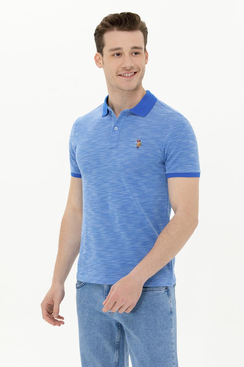 Erkek Saks Polo Yaka T-Shirt