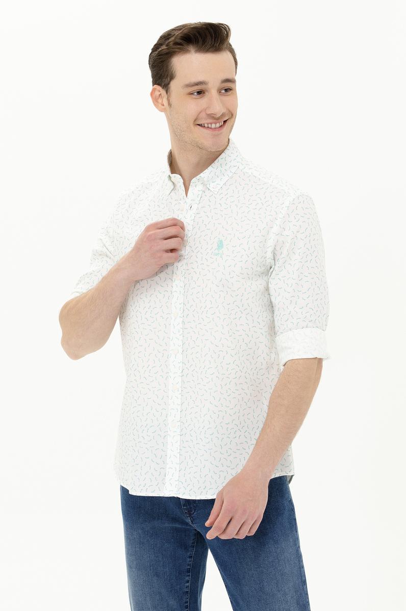 Erkek Mint Uzun Kollu Gömlek