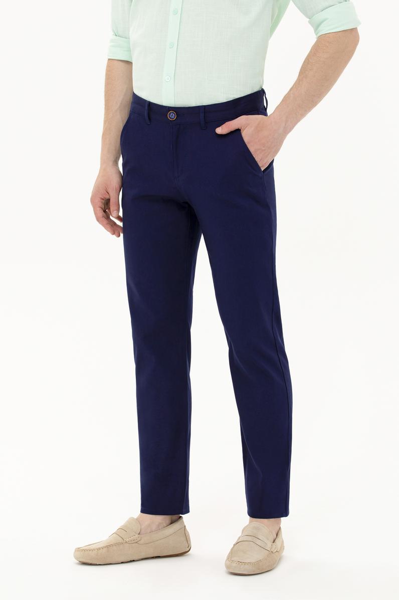 Erkek Slim Fit Lacivert Kanvas / Chino Pantolon