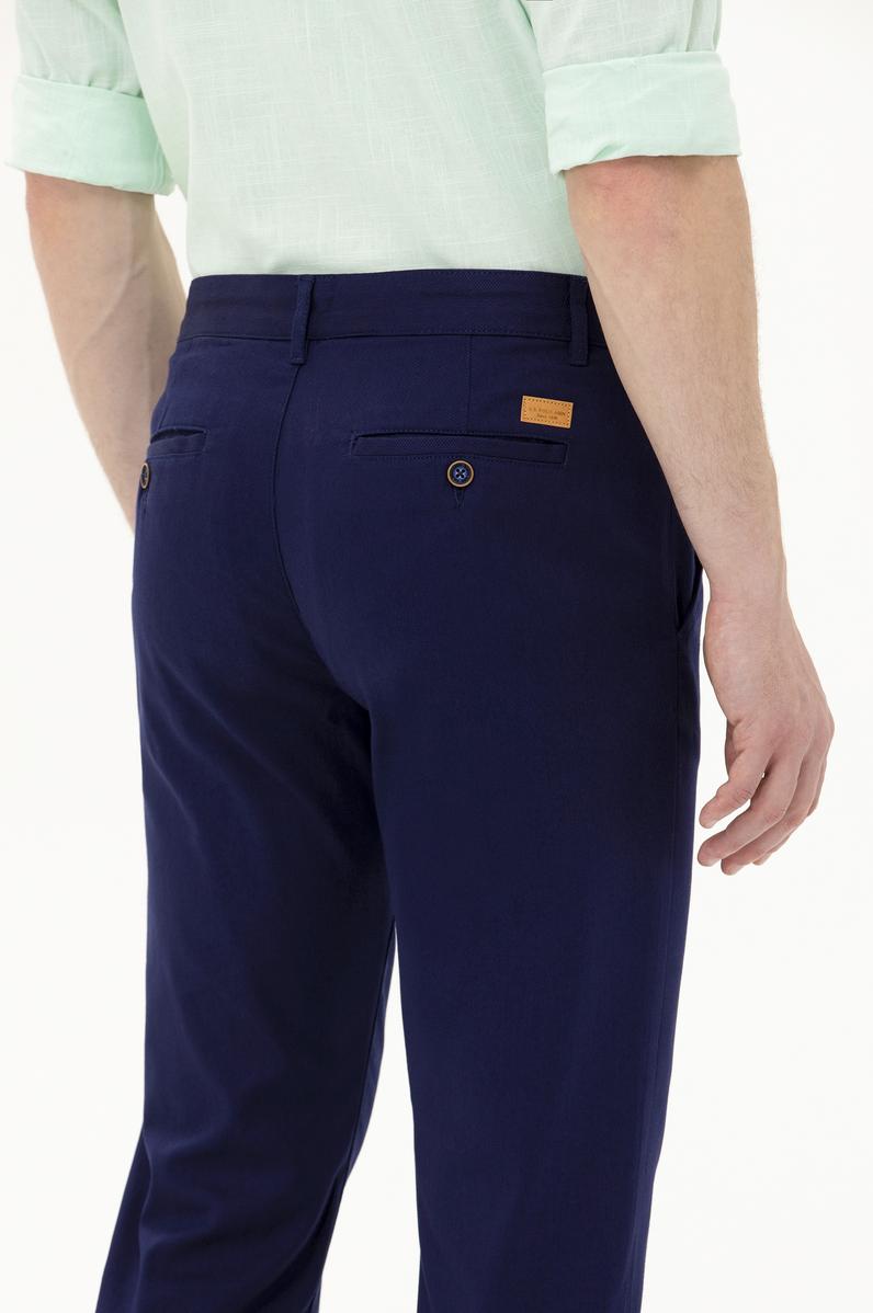 Erkek Slim Fit Lacivert Kanvas / Chino Pantolon