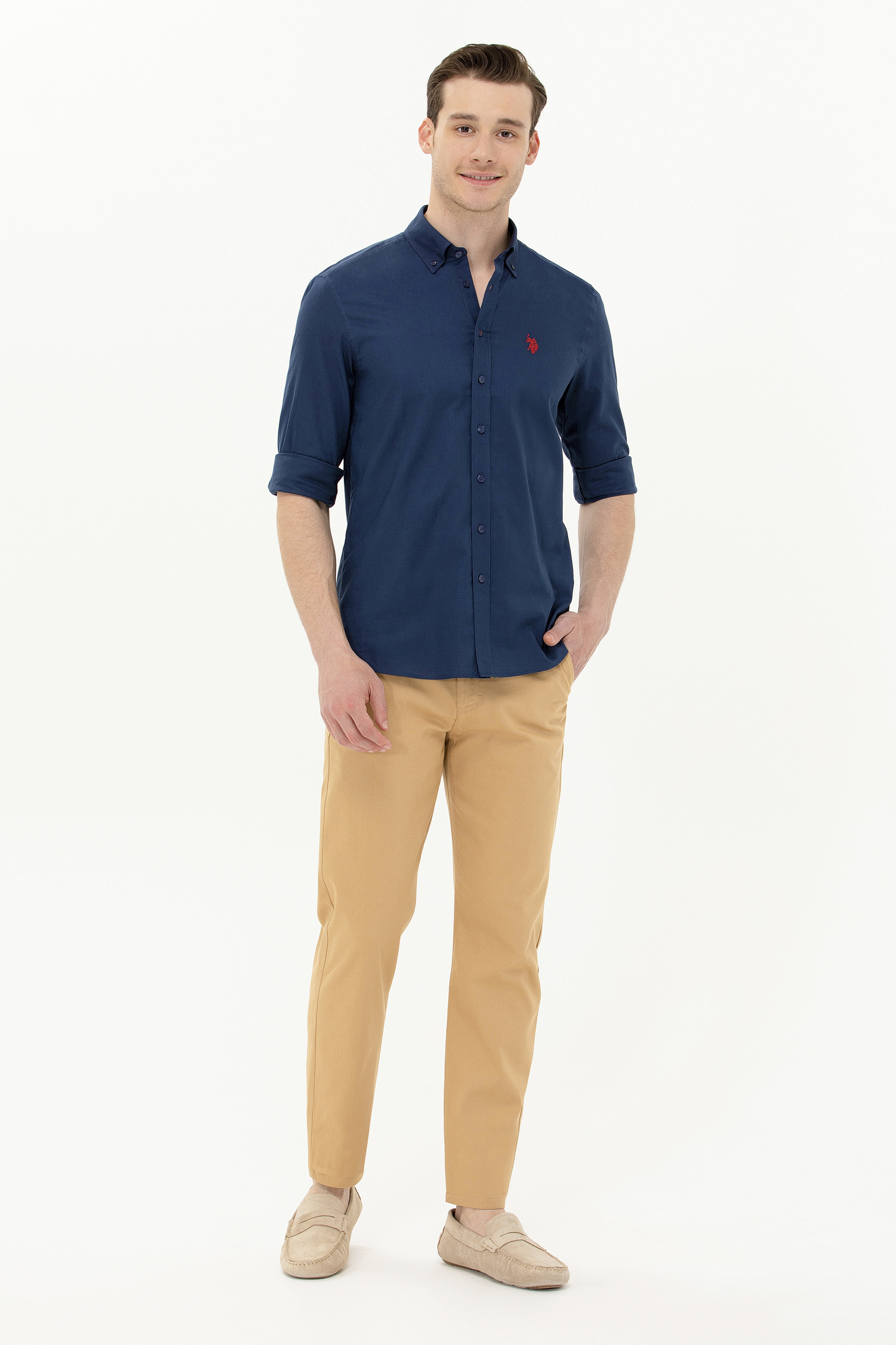 Erkek Slim Fit Camel Kanvas / Chino Pantolon - Image 3