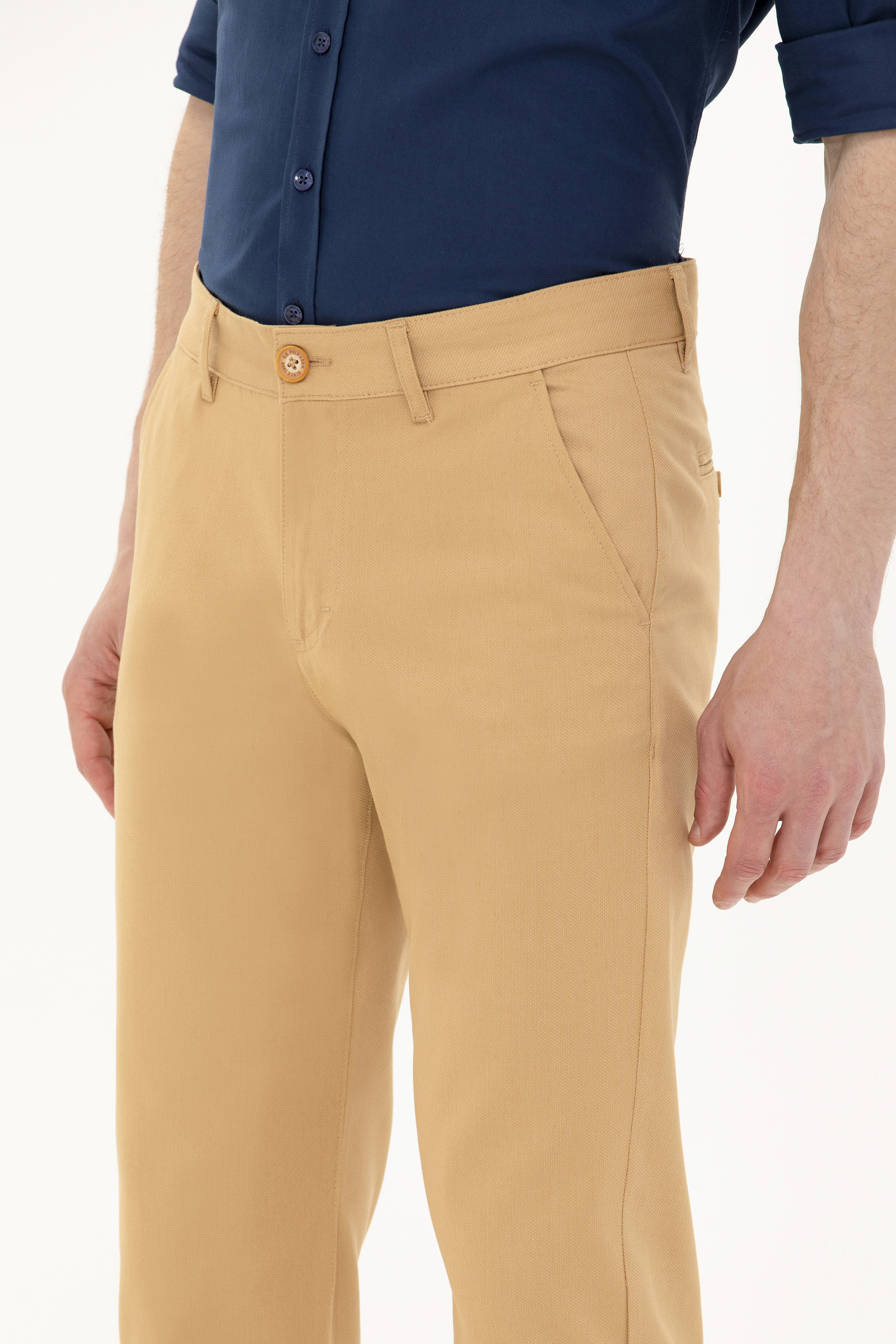 Erkek Slim Fit Camel Kanvas / Chino Pantolon - Image 6