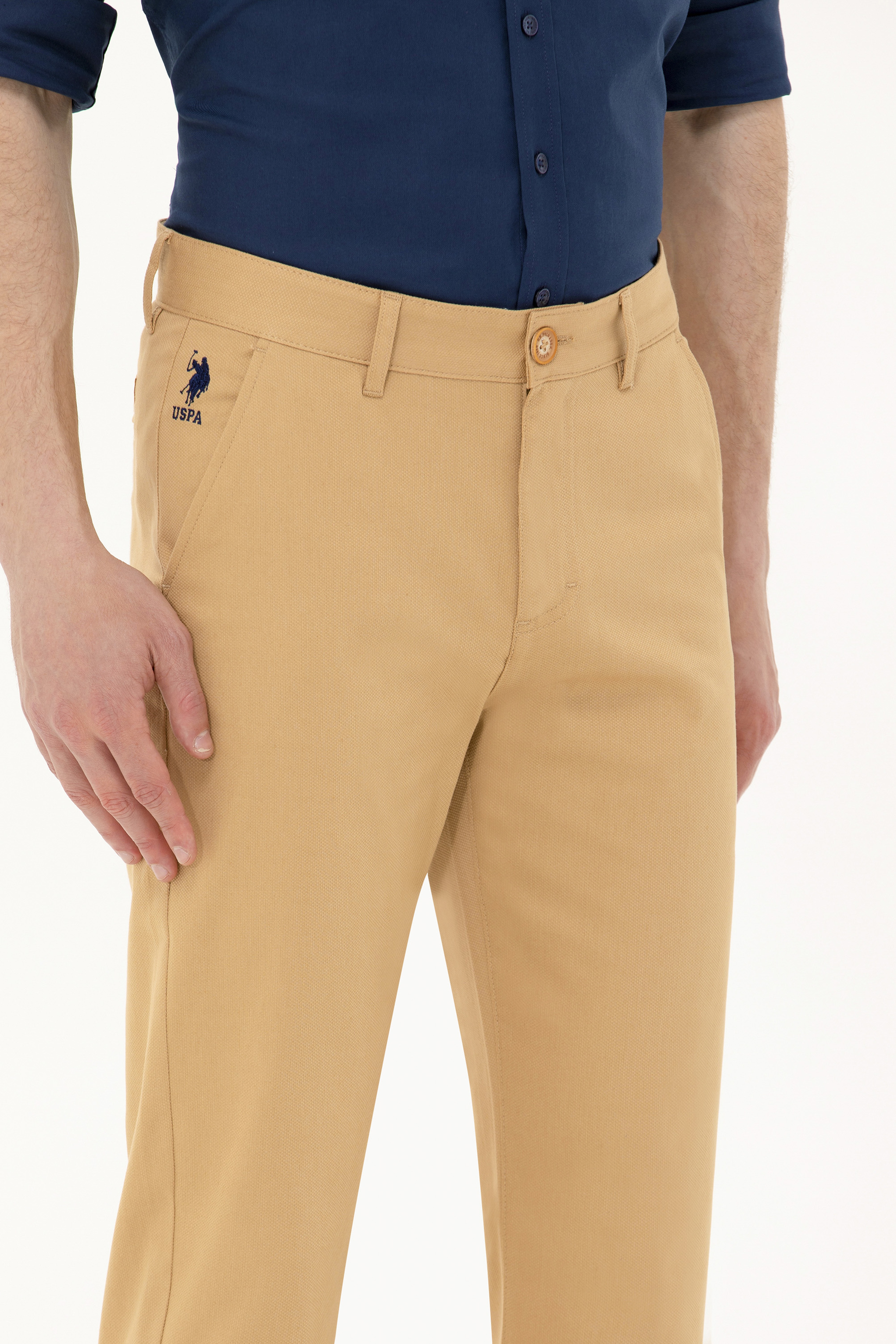 Erkek Slim Fit Camel Kanvas / Chino Pantolon - Image 5