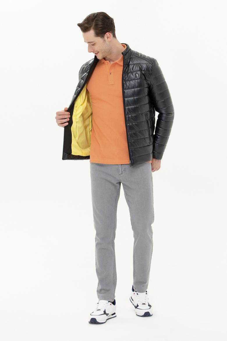 Erkek Haki Deri Ceket - 50269044002