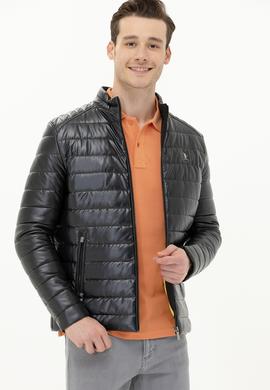 Erkek Haki Deri Ceket - 50269044002