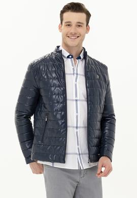 Erkek Lacivert Deri Ceket - 50269044030