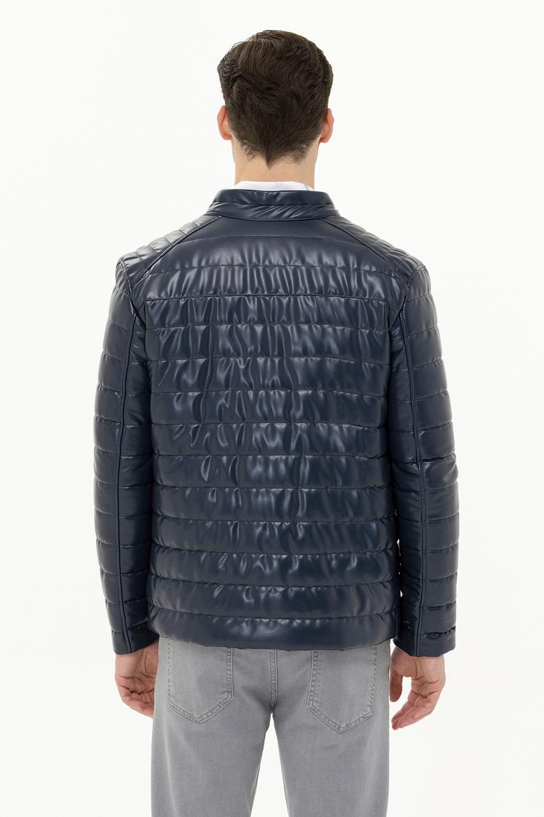 Erkek Lacivert Deri Ceket - 50269044030