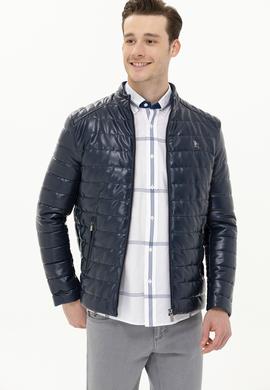 Erkek Lacivert Deri Ceket - 50269044030