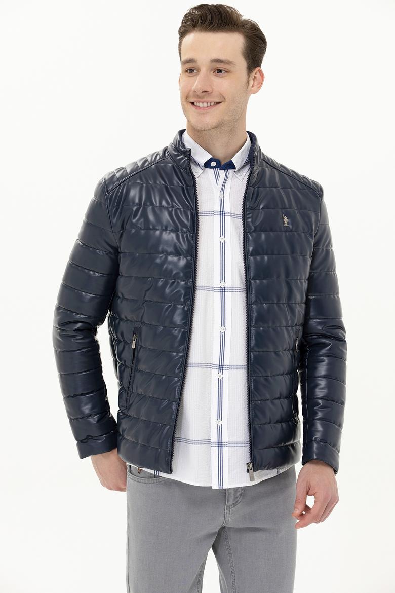 Erkek Lacivert Deri Ceket - 50269044030