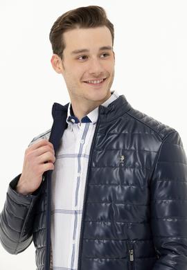 Erkek Lacivert Deri Ceket - 50269044030