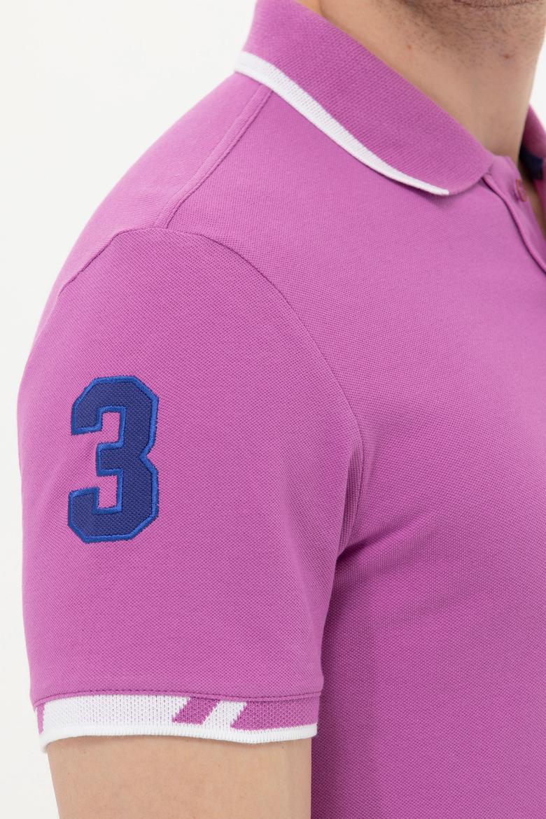 Erkek Menekşe Basic Polo Yaka Tişört - 50249140019