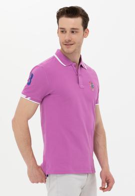 Erkek Menekşe Basic Polo Yaka Tişört - 50249140019