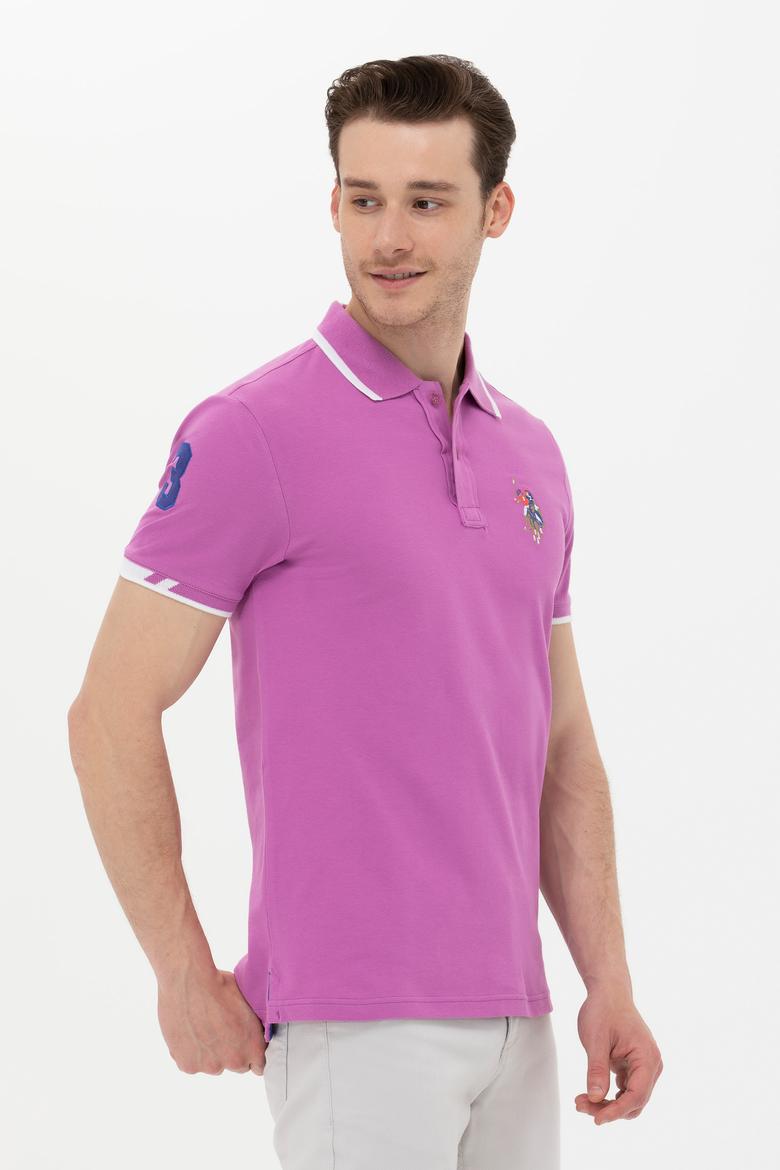 Erkek Menekşe Basic Polo Yaka Tişört