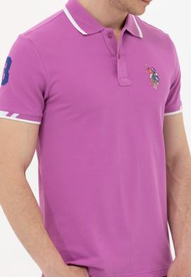 Erkek Menekşe Basic Polo Yaka Tişört - 50249140019