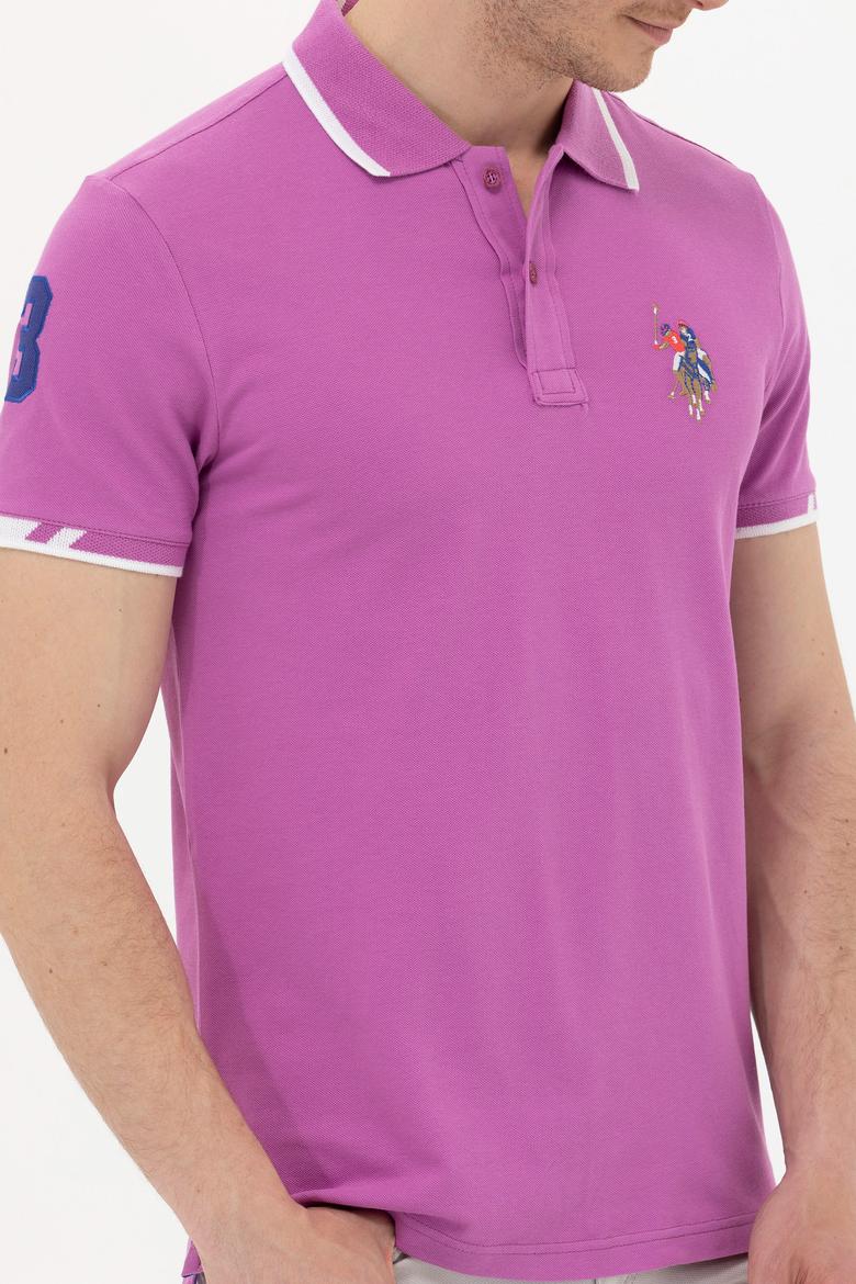Erkek Menekşe Basic Polo Yaka Tişört - 50249140019