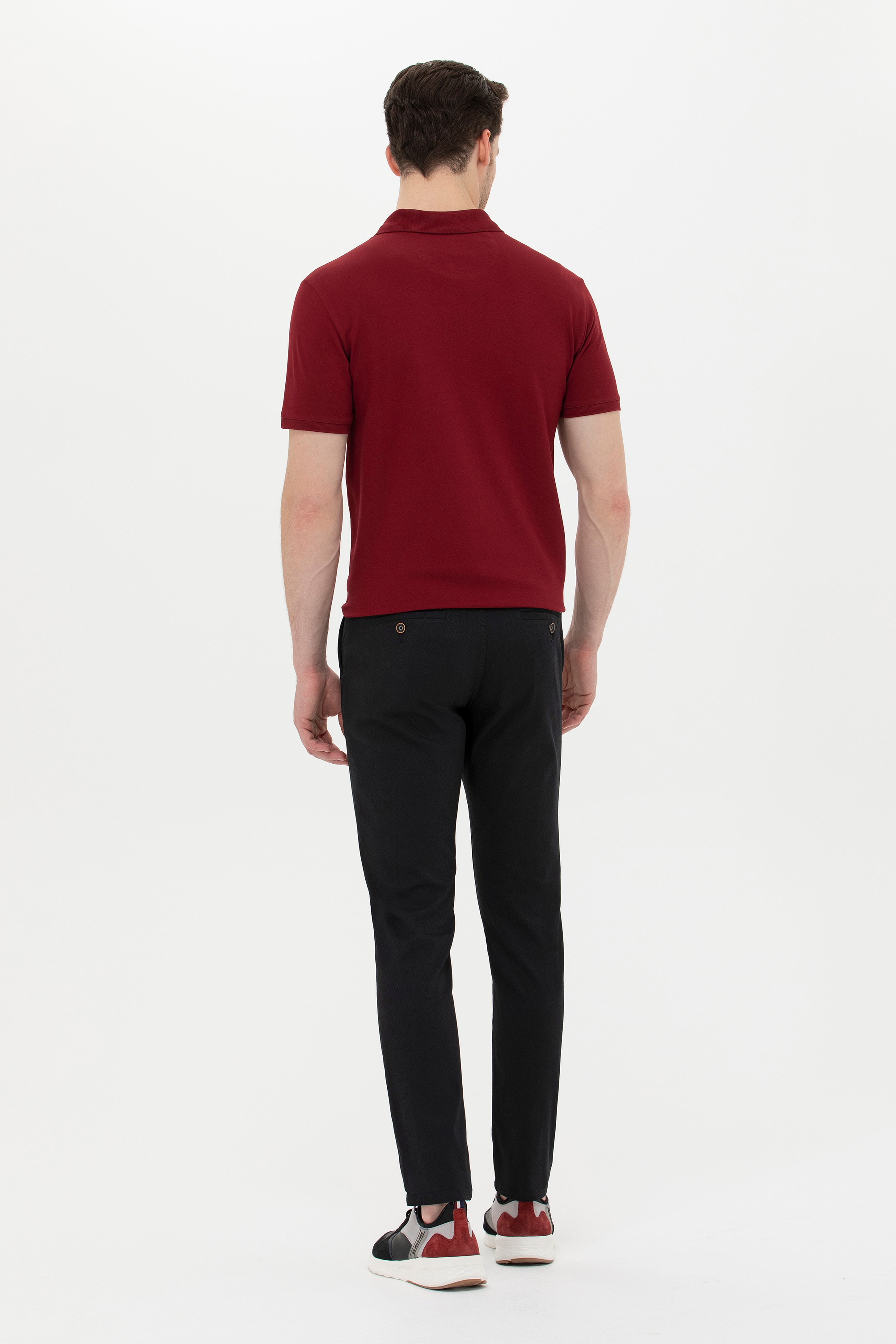 Erkek Slim Fit Siyah Kanvas Pantolon - Image 4